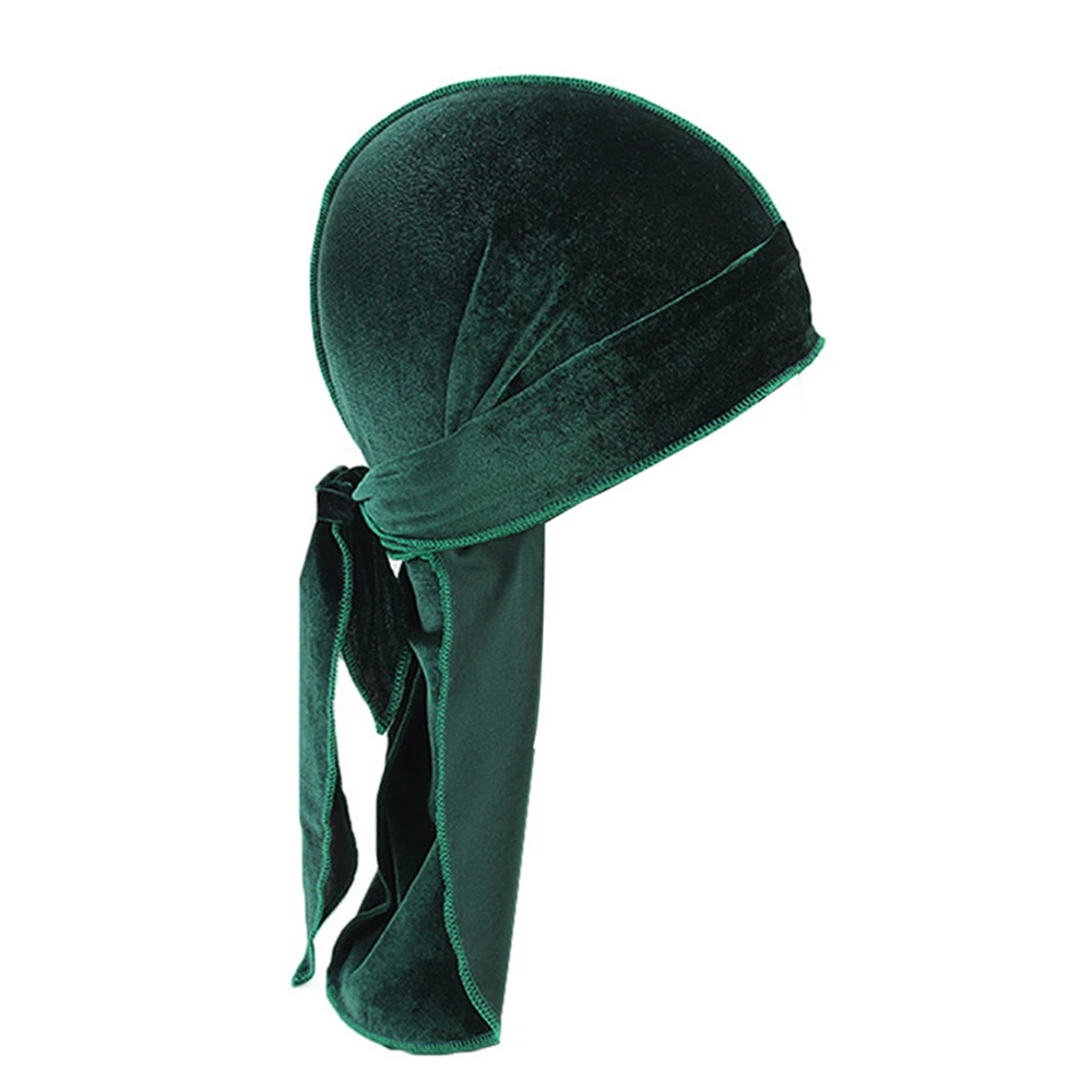 1 WENYUJH длинный хвост шелковый шарф Мусульманский Doo Rag пиратская шляпа Durag Кепка chemo Череп Шляпа Тюрбан повязка для волос банданы 12 цветов на выбор - Цвет: 1