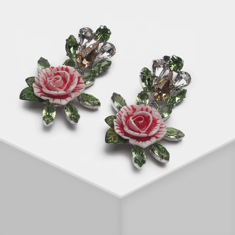 

Sweet and romantic rose design drop earrings