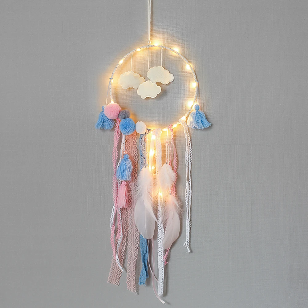 Finished good Красочные Большие Перья DIY ручной работы Ловец снов украшения спальни Dreamcatchers колокольчики настенные подвесные украшения - Цвет: Finished good
