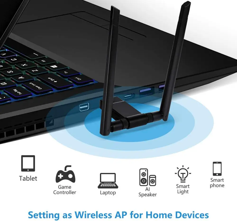 JZYuan WIFI USB адаптер 5 ГГц двухантенная сетевая карта 1200 Мбит/с 3 0 Новая беспроводная