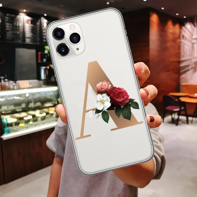 Custom New Clear Phone Case For iPhones 11 Pro Max 2019 26 English Name letters Soft For iPhones X XR XS MAX 6 6S 7 8 Plus Xs