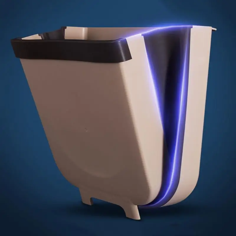 Кухня Настенный Trashcan дверь подвесной Trashcan Туалет Складной настенный мусорный ящик для ванной комнаты Туалет хранение отходов S