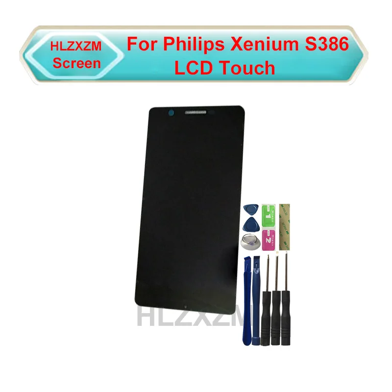 ЖК-дисплей 5 0 дюйма для Xenium S386 сенсорный экран дигитайзер в сборе черный с лентой