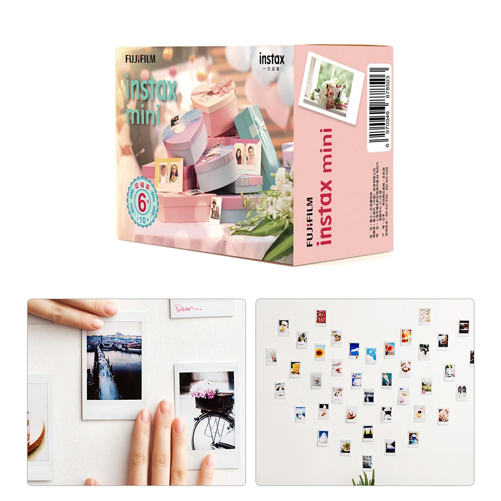 60 Sheets/Set Fujifilm Instax Mini Film Instant Camera White Edge Photo Paper for Instax Mini LiPlay 9 8 7s 25 70 90 SP-2 Camera