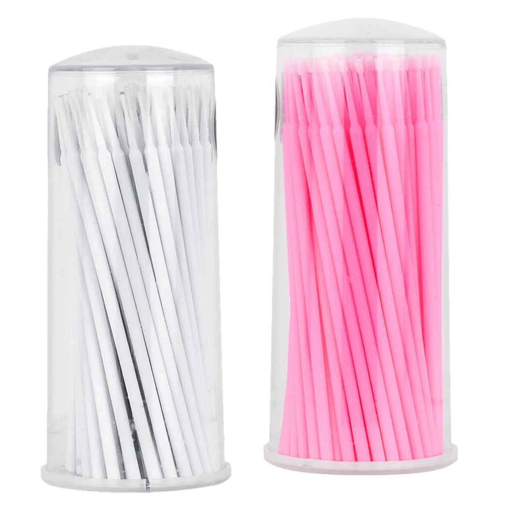 100pcs Micro Applicator Brushes for Eyelash Extensions Lip Brush Lipstick Wands Tool Kits Swabs Tattoo Microblading Applicatos