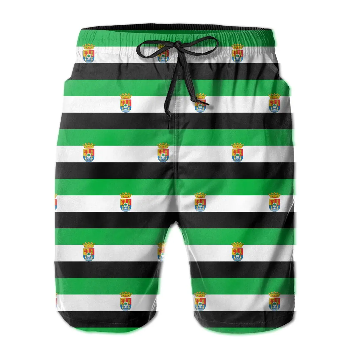 

Beach Breathable Graphic Flags autonomous communities of Spain running Flag Of Extremadura (with Coat Of Arms) Male Shorts
