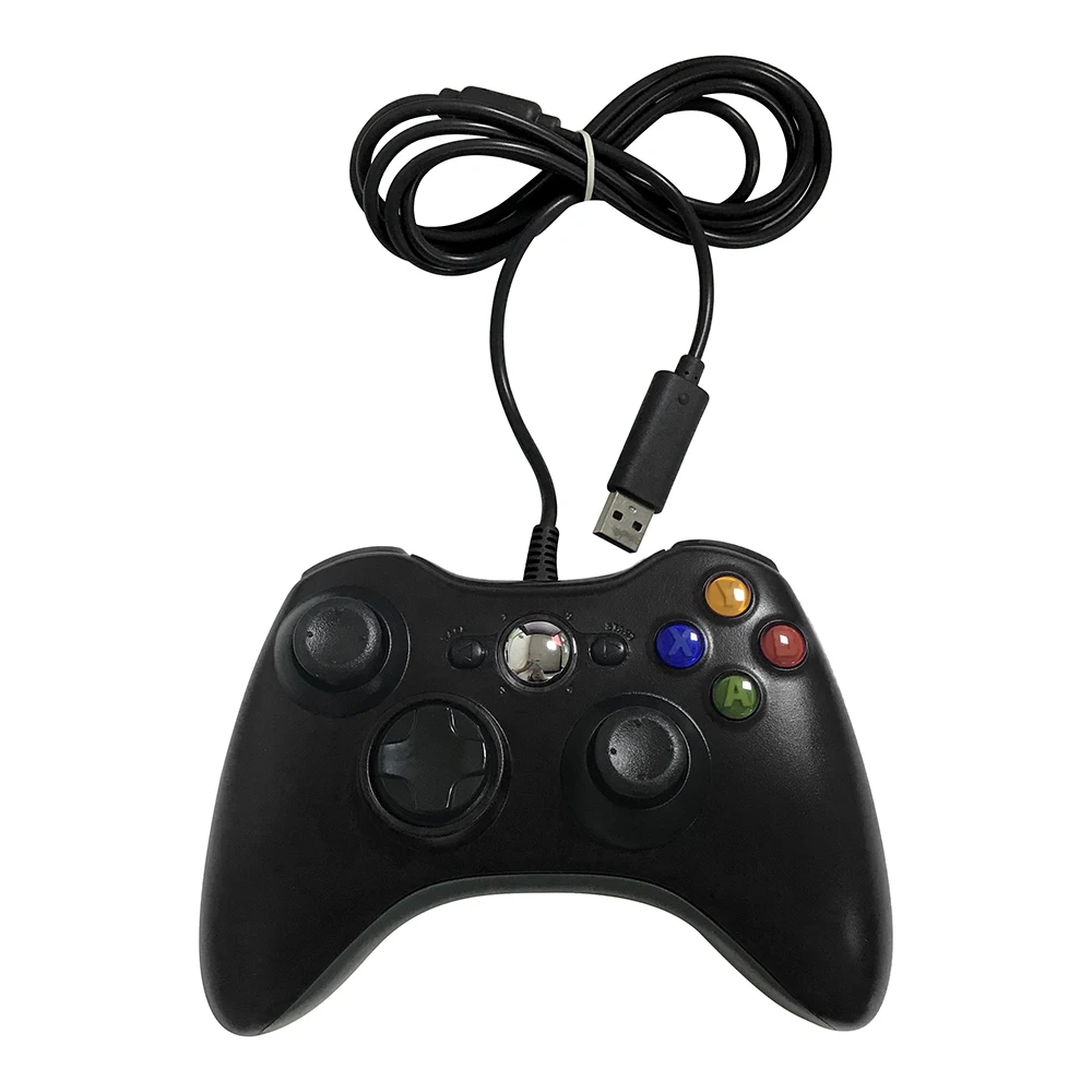 Черный Геймпад для xbox 360 проводной usb-контроллер для xbox 360 контроллер Джойстик для Windows 7 8 10 PC джойстик, геймпад джойстик - Цвет: Черный