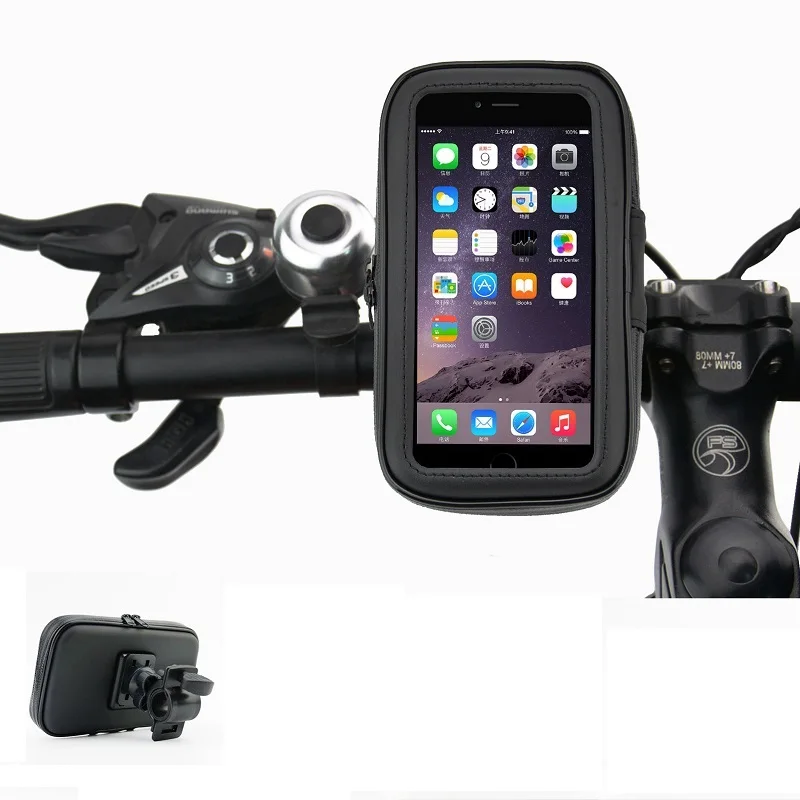 

Motorcycle Bicycle Phone Holder Mobile Phone Stand Support for iPhone X 8 7 6s Plus GPS Bike Holder with Waterproof Case Bag
