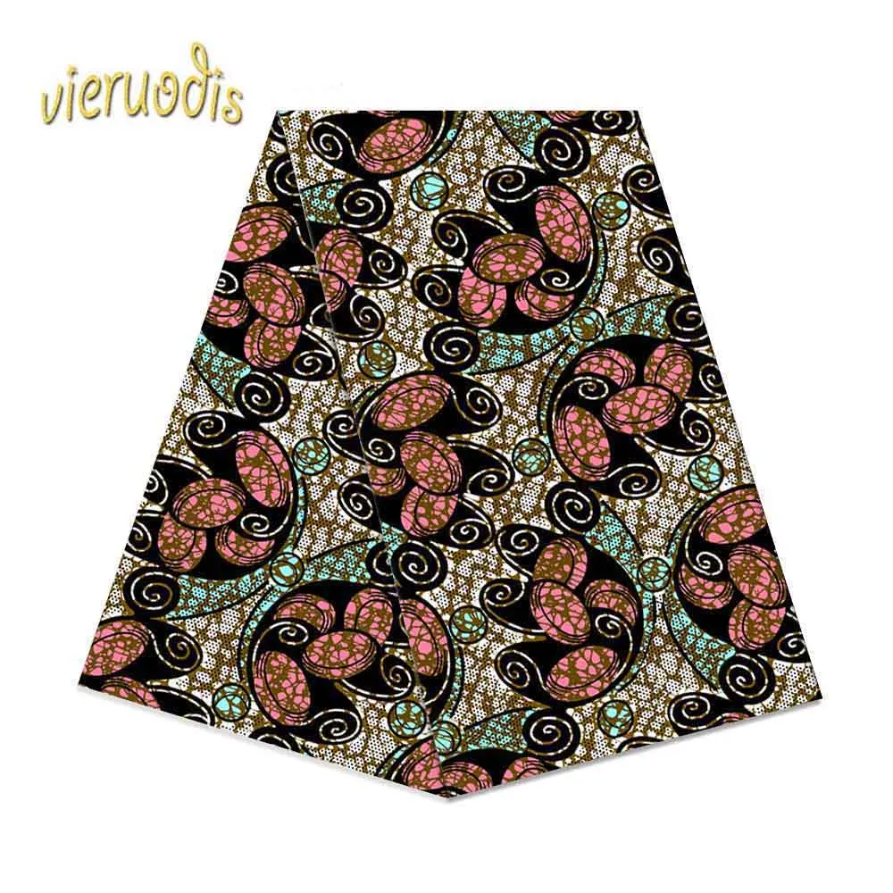 

6 Yards African Wax Prints Fabric 100% Cotton Fabrics Material Dashiki Printed Real Floral for Dress A000535