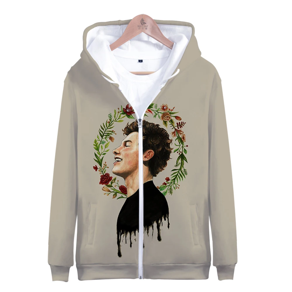 Толстовки Shawn Mendes 3D на молнии для мужчин/женщин/модные пуловеры с принтом Harajuku