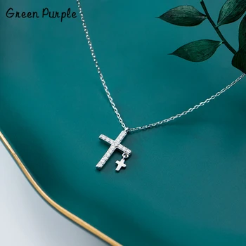 

925 Silver Cross Necklace Punk Silver Jewelry Pendants Choker Boho Kolye Vintage Bijoux Femme Collier Boho Necklace for Women