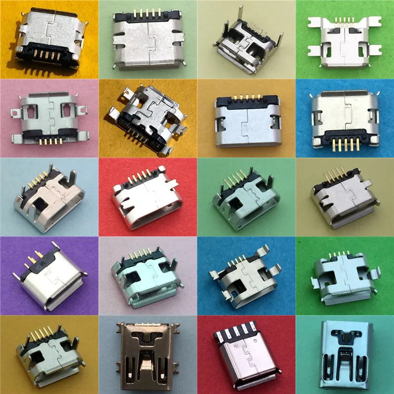 20 моделей Micro USB 5pin Женский Разъем для мобильный телефон зарядки разъем SMT