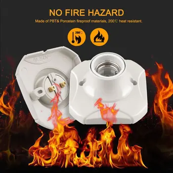 

E27 Lamp Holder Square Lamp Bulb Socket Bases White Ceiling Light Lamp Bulb Fixing Base Stand Light Bulb Holder