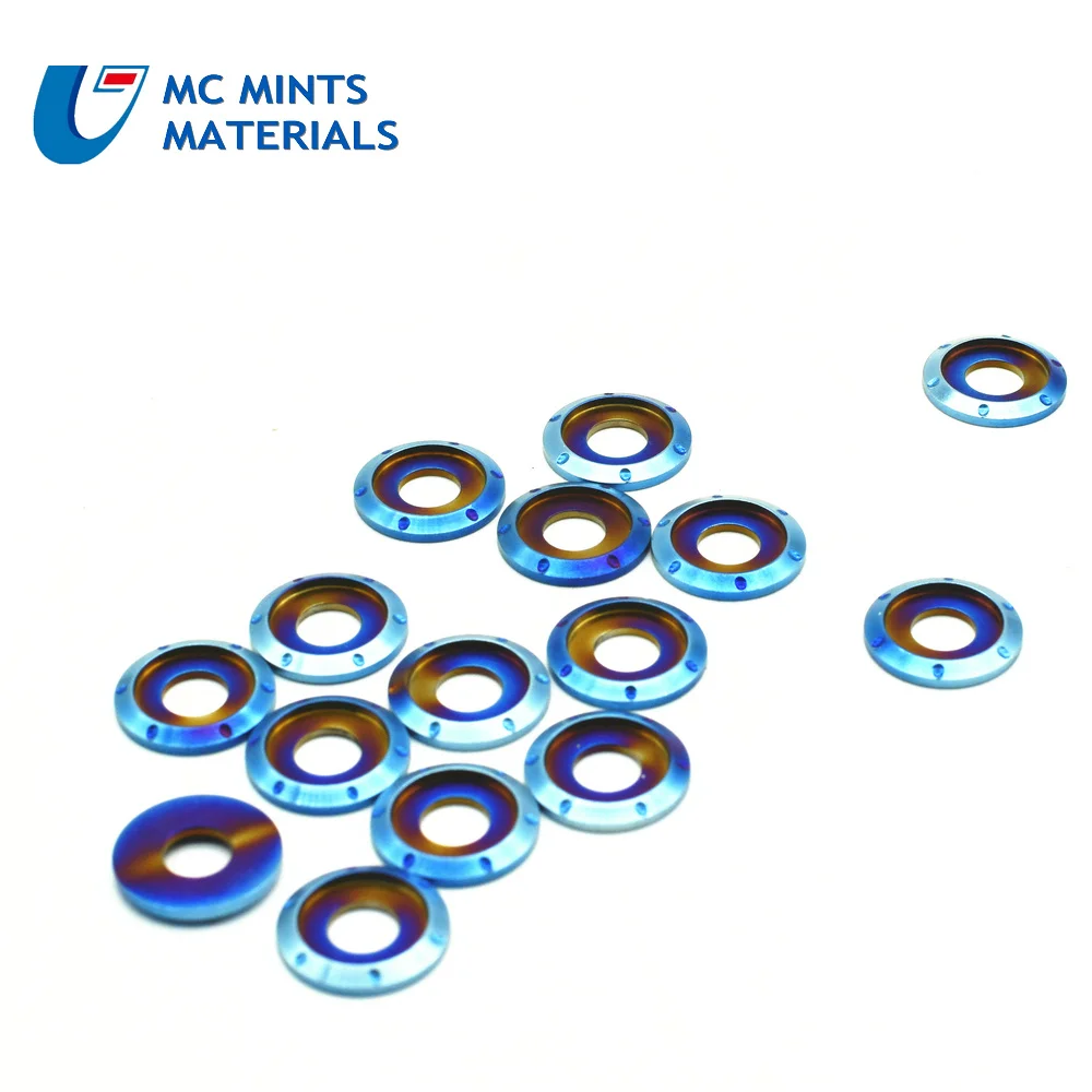 Titanium alloy fancy step gasket M6M8M10 burnt blue motorcycle modified dir (2)