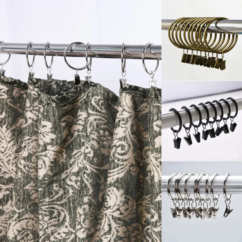 10 шт. металлические кольца для занавесок 3 цвета и размера удочки скользящие