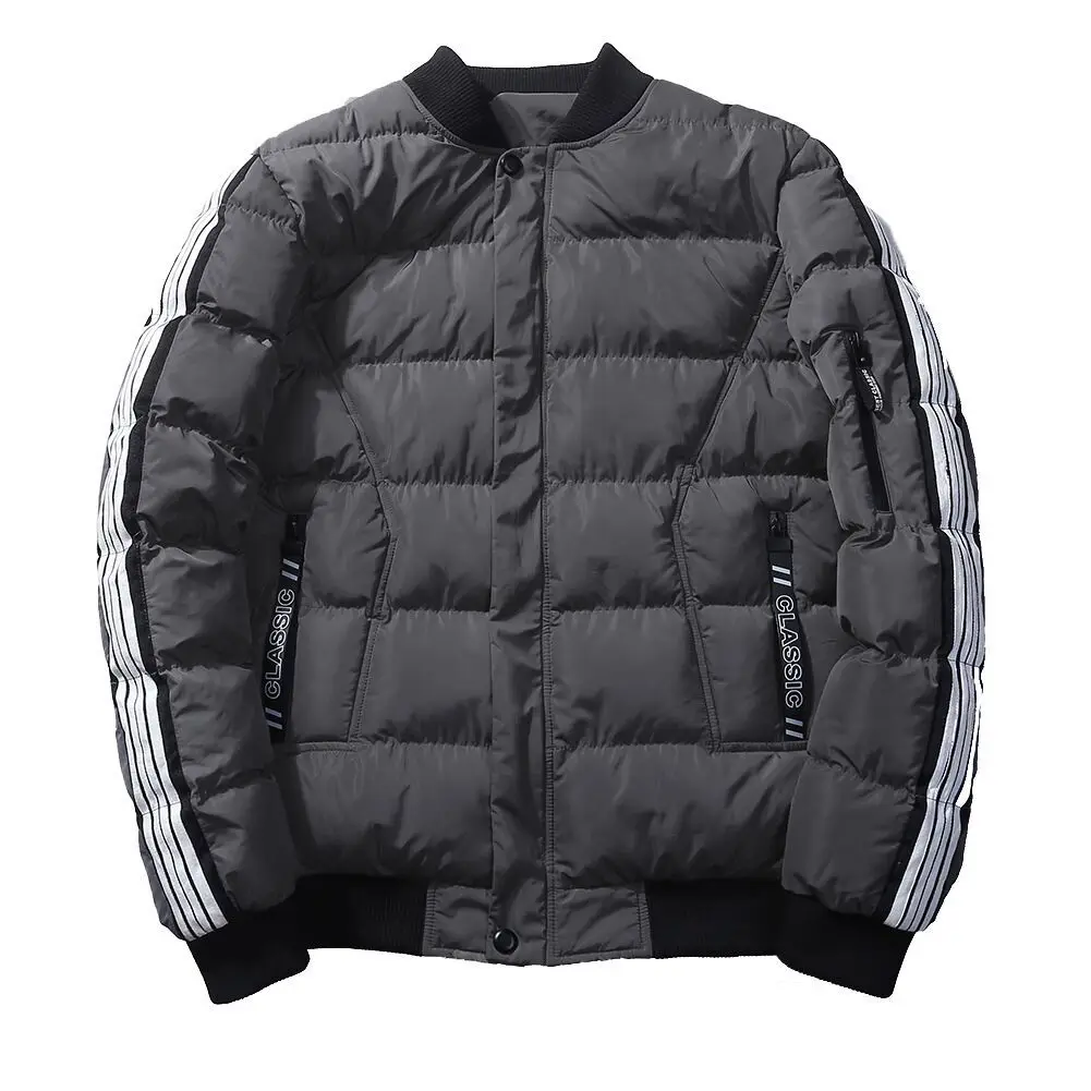 Autumn& Winter New Style Men Baseball Collar Embroidery Stripes Japanese-style Popular Brand down Jacket Cotton-padded Clothes