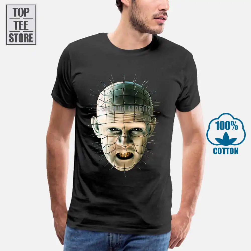 Мужская футболка Hellraiser темная полноцветная изображение Pinhead | одежда