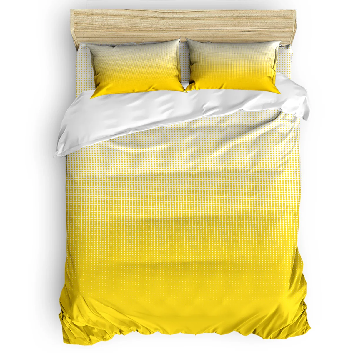 

Yellow Progressive Wave Point Duvet Cover Set Vintage Floral Art Design Collection of 3/4pcs Bedding Set Bed Sheet Pillowcases