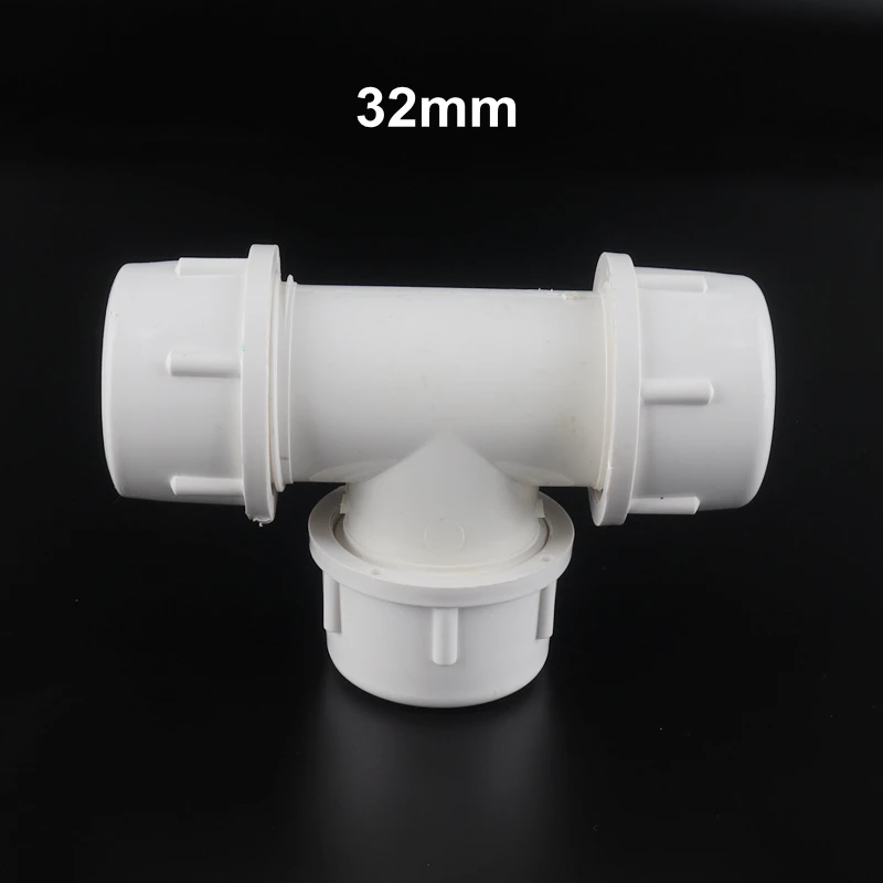 1pc Inner Dia 20/25/32mm PVC Tee Connector Garden Irrigation PVC Quick Connectors High Quality PVC Repair Joint - Цвет: 32mm