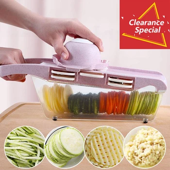 

Mandoline Slicer Vegetable Cutter with Stainless Steel Blades Carrot Grater Dicer Kitchen Tool gadget Manual Potato Peeler