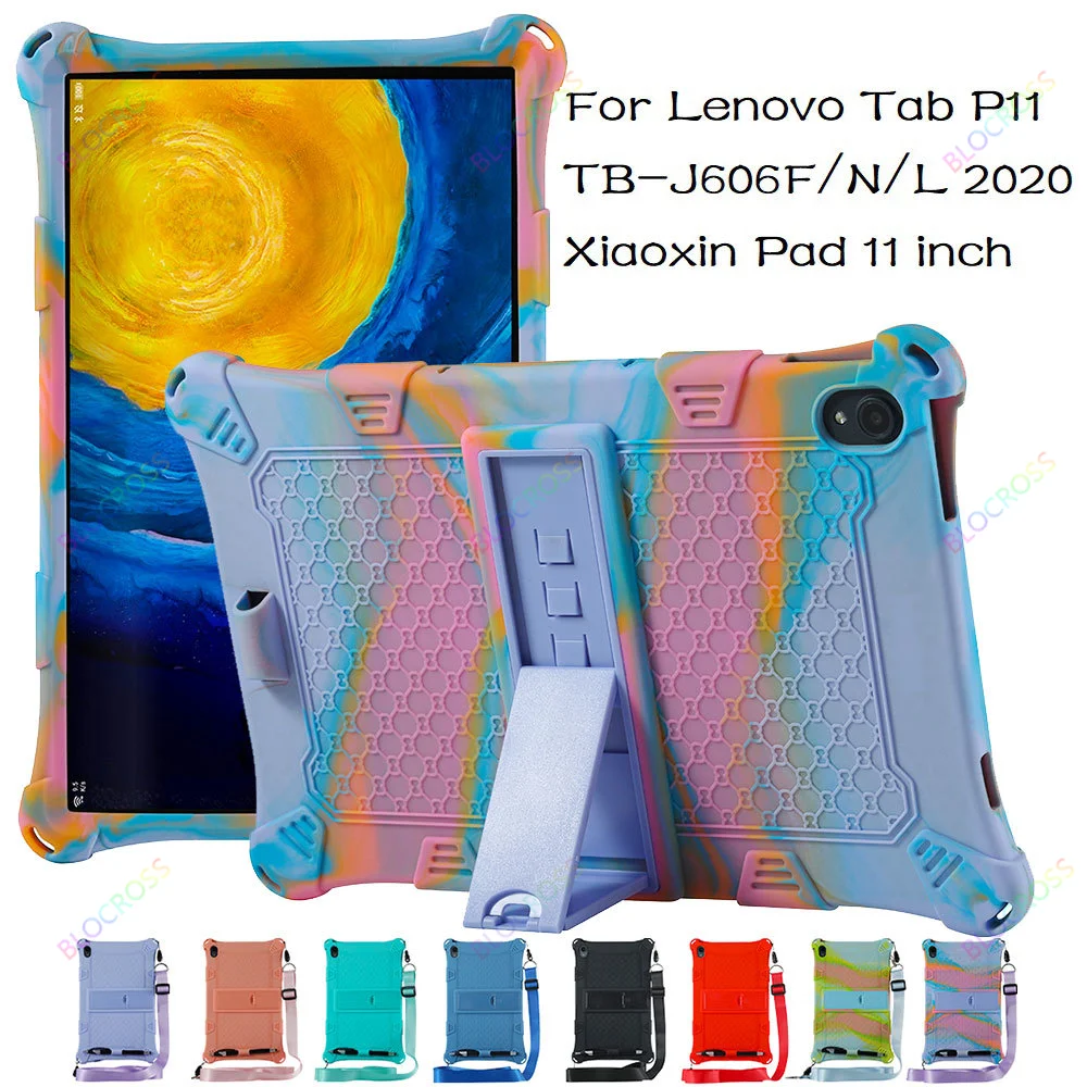 Shockproof Stand Fundas Tablet Cover for Lenovo Pad Tab P11 TB-J606N J606F J606 606F 11 Inch Case Coque PC Silicon Shell Housing |