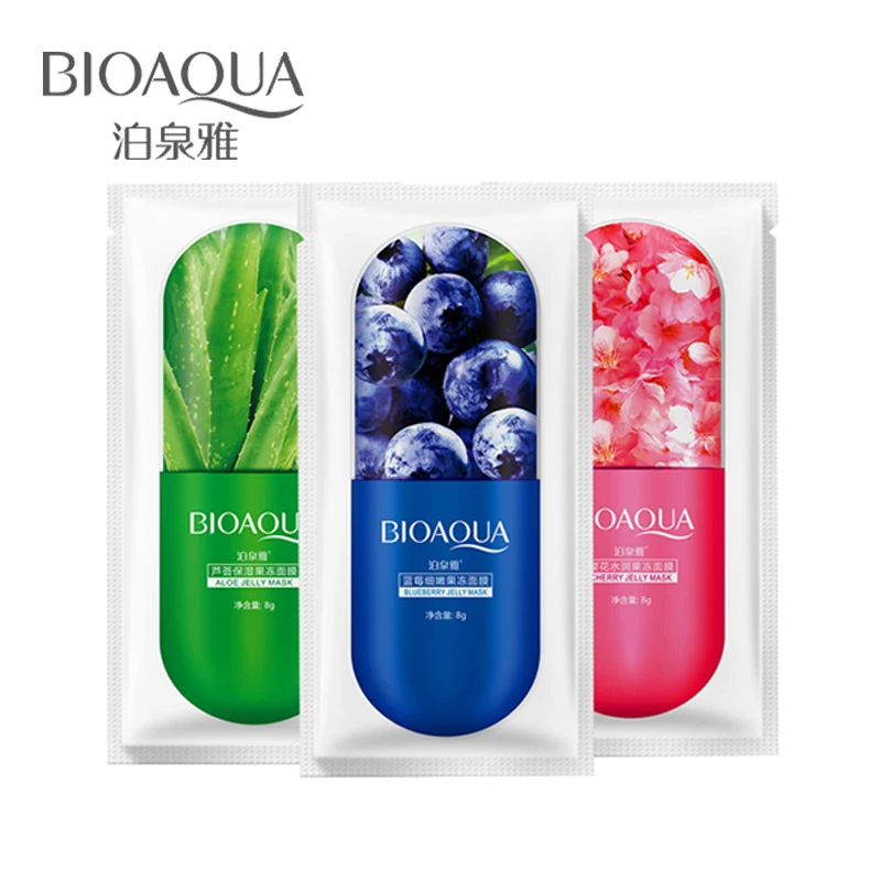 

3 Type Skin Care Aloe Vera Blueberry Plant Facial Mask Cream Cherry Moisturizing Whitening Wrapped Mask Face Mask Facial Care