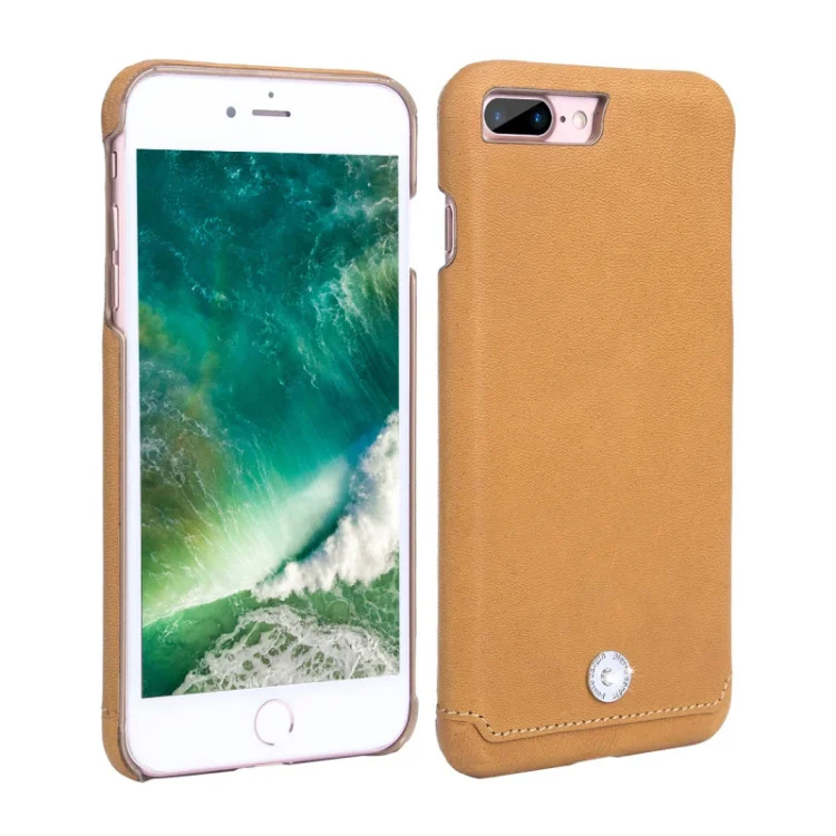 Известный Бренд роскошные чехлы для телефонов Apple iPhone 7/Plus/8 Plus Пьер кардин Кристалл из натуральной кожи чехол задняя крышка - Цвет: Yellow Brown