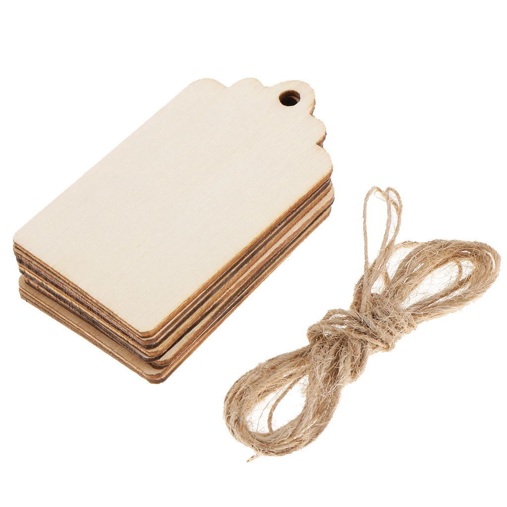 Blank Plaque 20 Pcs Building Model Pendant DIY Craft Pyrography Unfinished Wood Piece Xmas Wish Tree Gift Tags Hanging Labels