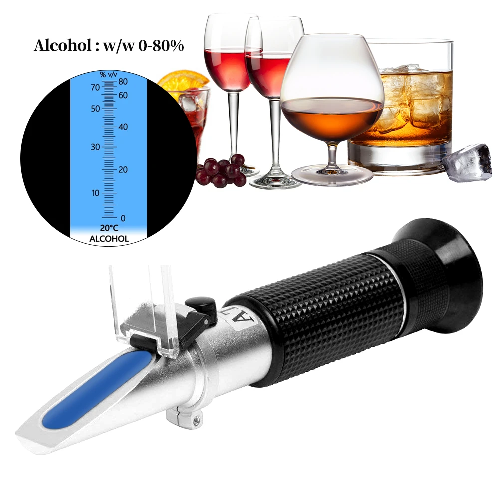 Portable ATC Alkohol Refraktometer Volumen Prozent Tester 0-80% Messbereich K2U8