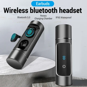 

TWS K-08 Wireless Bluetooth Earphone with Flashlight LED Display Sports Waterproof Headset Touch Control Hands-free Earbuds New