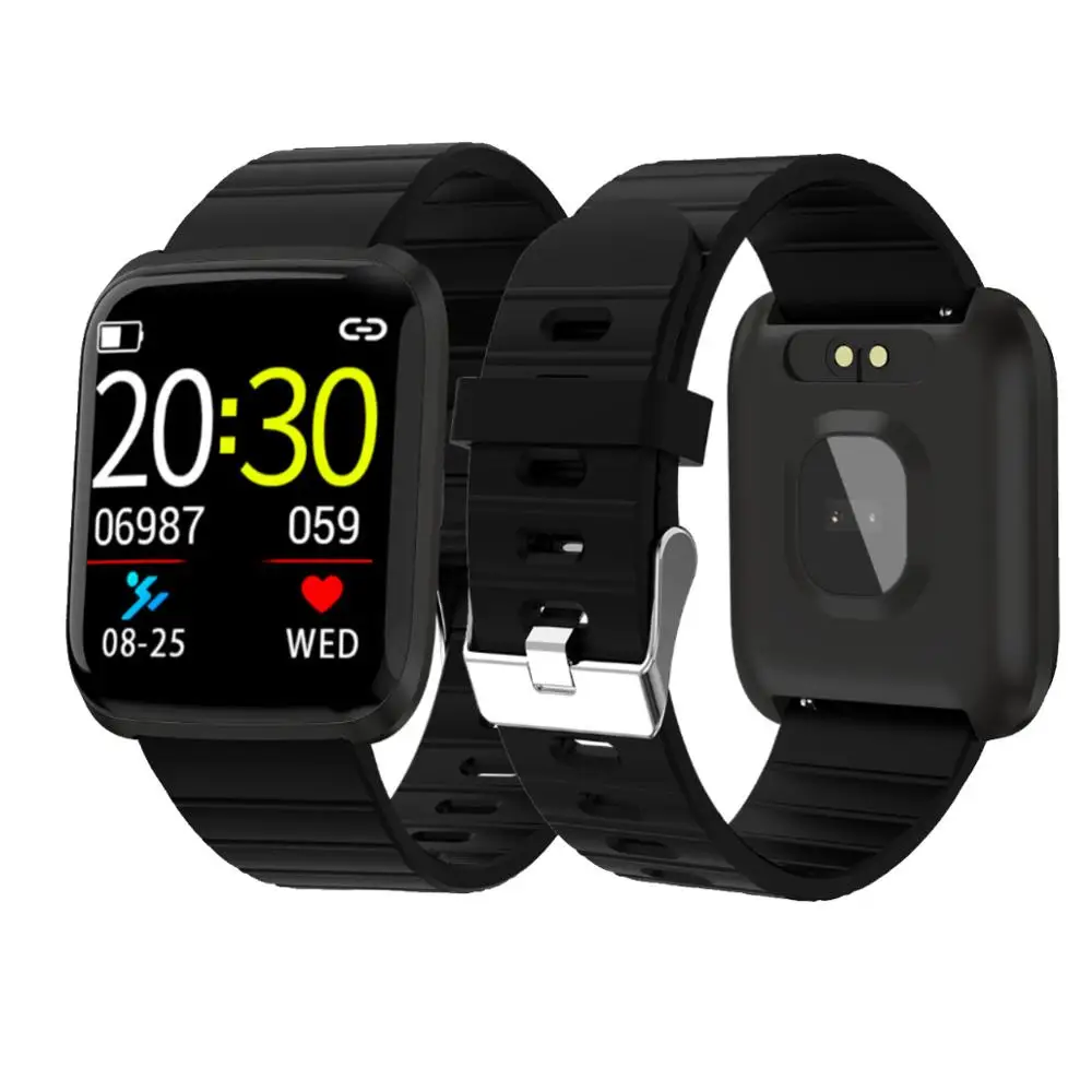Günstig Smartwatch Android Tragen 116 Pro Herz Rate Uhr Blutdruck Monitor Mens Frauen Smart Uhr Wasserdichte Sport Fitness Tracker