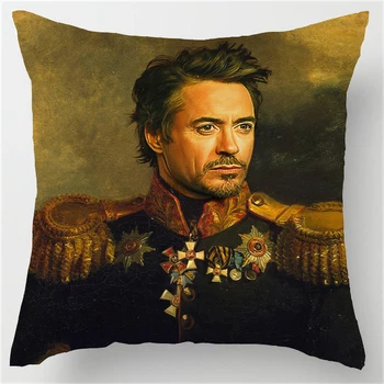 

Hot Selling Robert Downey Jr. Iron man Replaceface Customized Zippered Square Throw Pillowcase Zippered Pillow Sham Protector