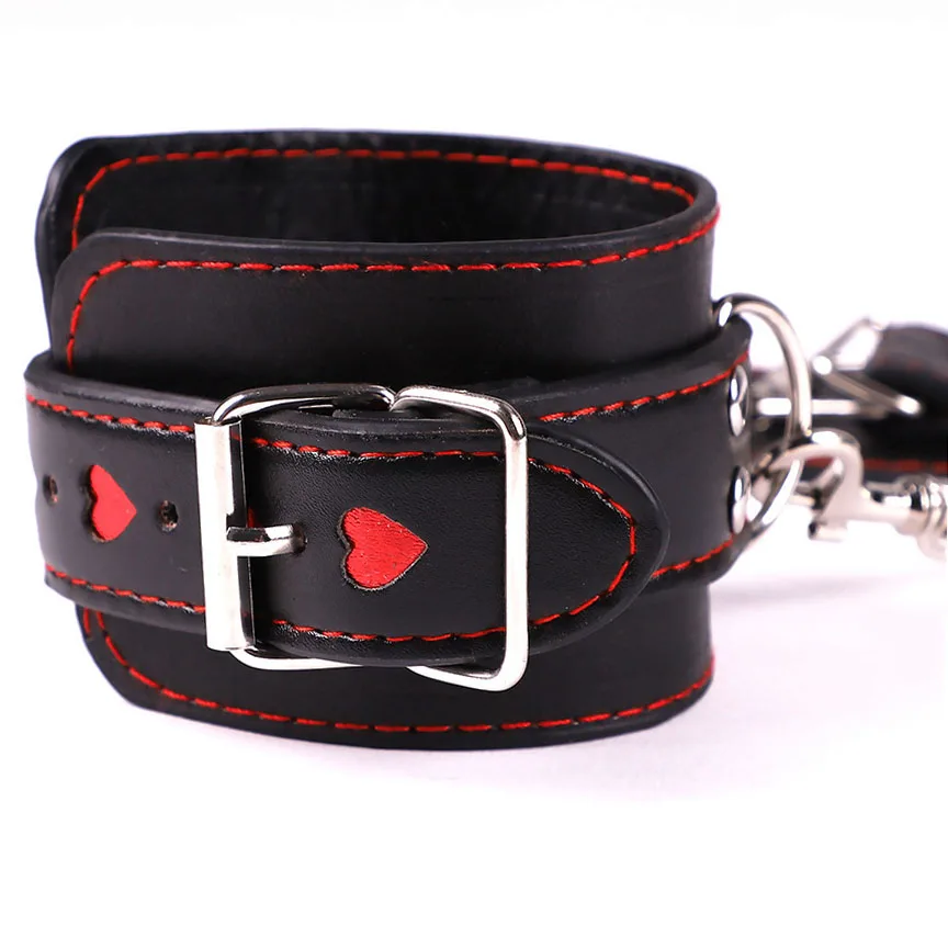 Hearts Handcuffs Ankle Restraints Cosplay Strict Bondage Play Punk BDSM Adult Games Sex Flirt Toys