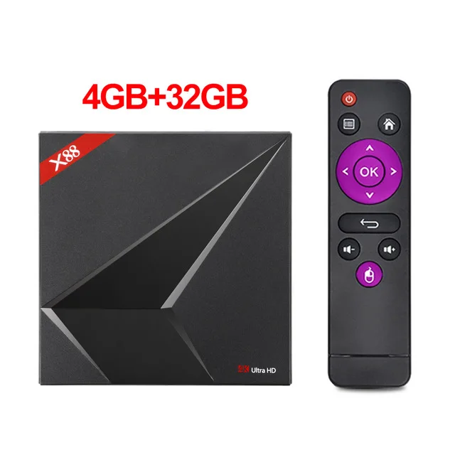 Android 9,0 ТВ-приставка 4 Гб ОЗУ 64 Гб ПЗУ X88 MAX PLUS RK3318 четырехъядерный TYPE-C 2,4G/5 Ghz двойной WiFi BT4.0 4K смарт-приставка PK 8,1 - Цвет: 4GB32GB