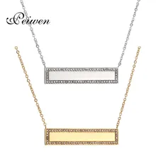 

10pcs Silver Color and 10Pcs Gold color Crystal Blank Bar Pendant Necklace Stainless Steel Chain