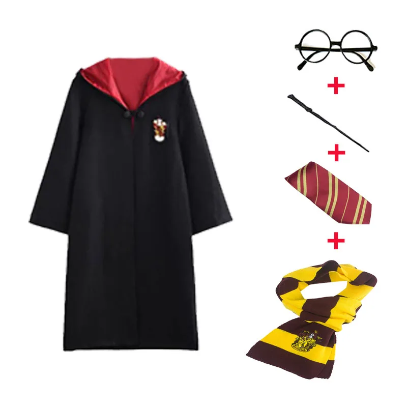 Robe Gryffindor Slytherin Ravenclaw Hufflepuff, маскарадный костюм для детей и взрослых, плащ, 4 подарка на Хэллоуин, одежда Харриса - Цвет: 5