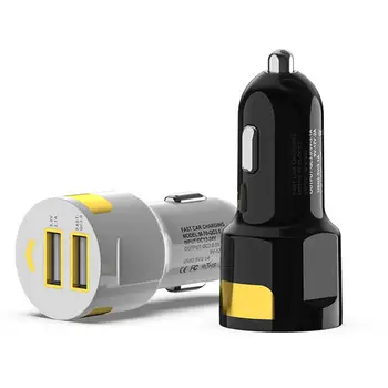 

12-24V Car Fast Charger 3.0 Dual 2-Port USB Fast Charging Adapter Fireproof Portable Car Charger Auto Accessories For Smartphone