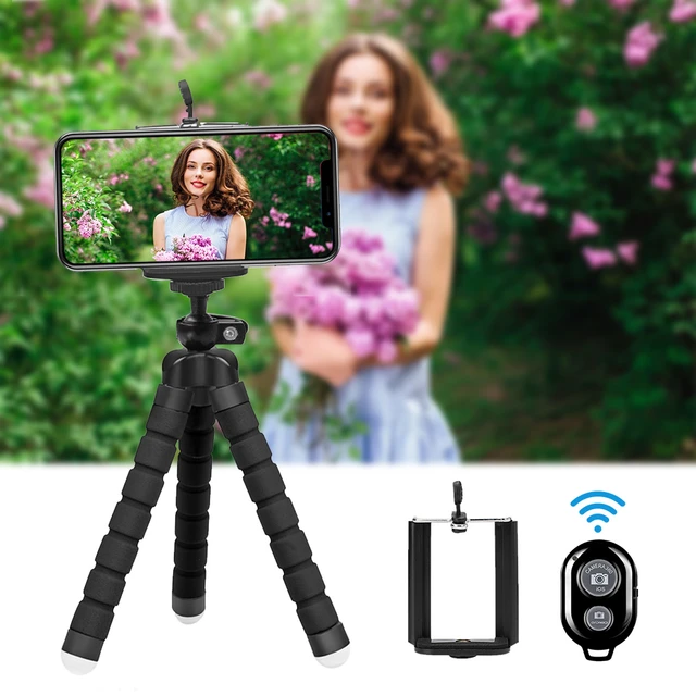 Phone Tripod For Mobile Phone With Holder Stand Bluetooth-compatible Remote  Selfie Stick Flexible Tripode Para For Live Selfies - AliExpress