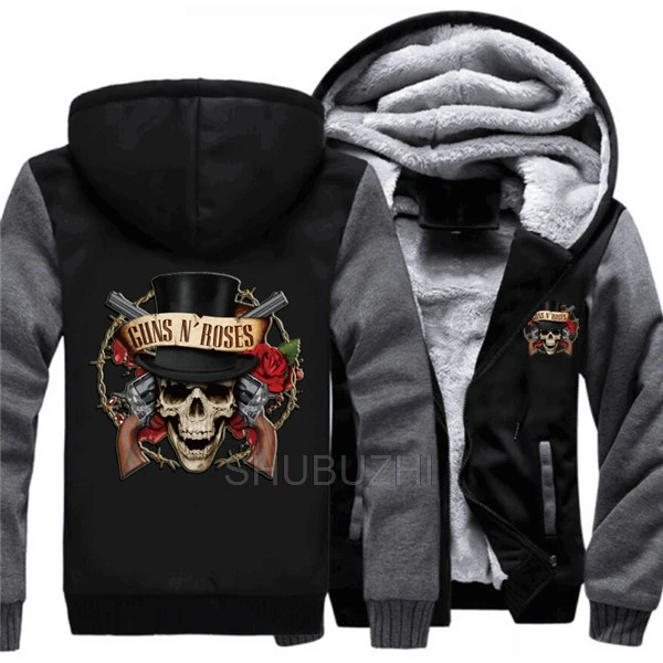 Толстовки с принтом guns N Roses мужские/wo мужские утепленные флисовые толстовки теплые мужские куртки повседневные толстовки на молнии зимние пальто для косплея - Цвет: same as picture