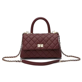 

2020 new leather first layer cowhide female bag, caviar large capacity shoulder messenger handbag