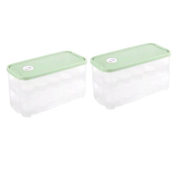 

2 Pack Kitchen Storage Egg Container for Refrigerator,Storage Organizer Egg Tray Box, Combinable2-Layer Egg Holder