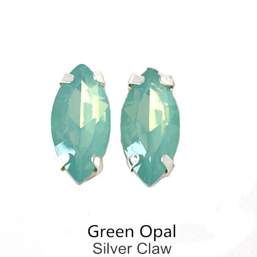 Light Peridot Opal 7x15 мм 20 шт конский глаз опал Смола пришить стразы с коготь стразы пришить на коготь стразы для шитья из стразов для одежды B3466 - Цвет: Light Peridot Opal