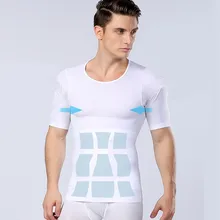 Корректирующее белье для тела для мужчин, компрессионная футболка, корректирующий корсет на талии, черные и белые футболки для похудения, мужское женское белье с корсетом