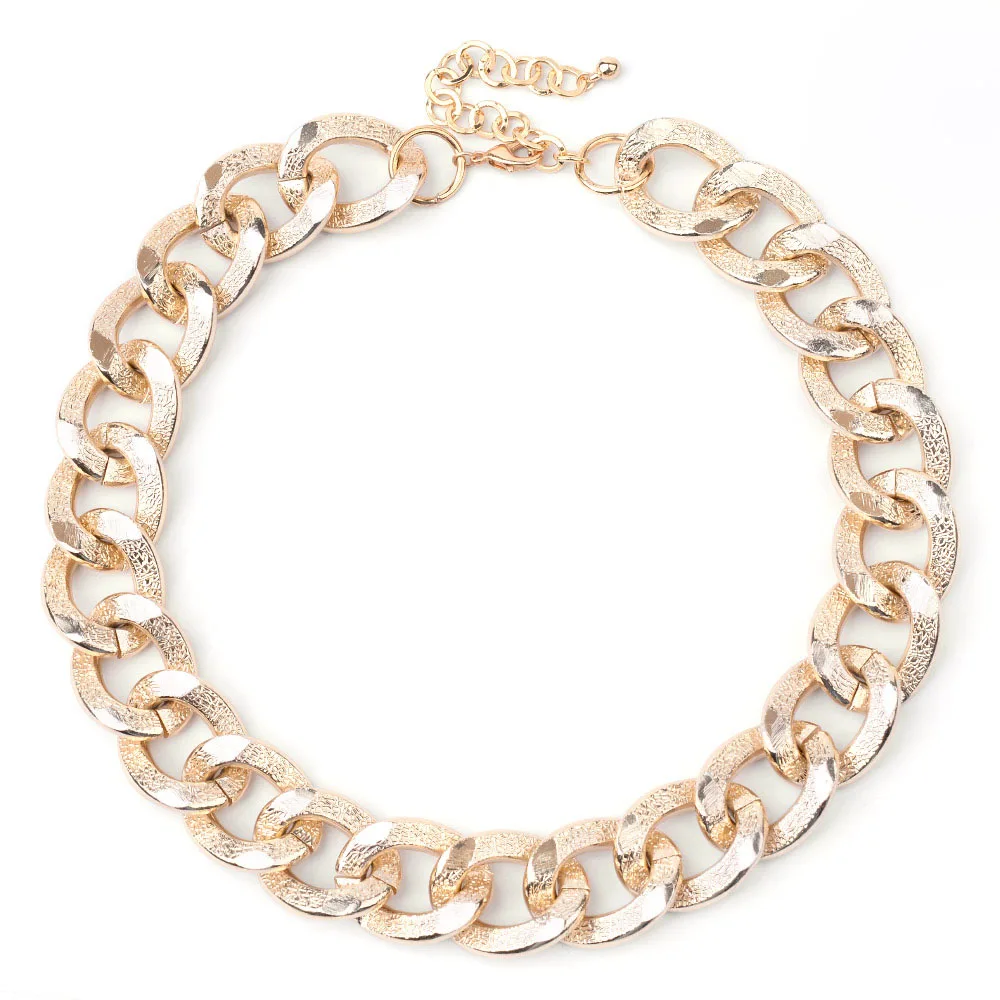 Chunky Necklace BOJIU модное большое Массивное колье, Мужской Женский светильник, золотая металлическая цепочка, базовое ожерелье, мужские ювелирные изделия NK1022 - Окраска металла: Chunky Necklace