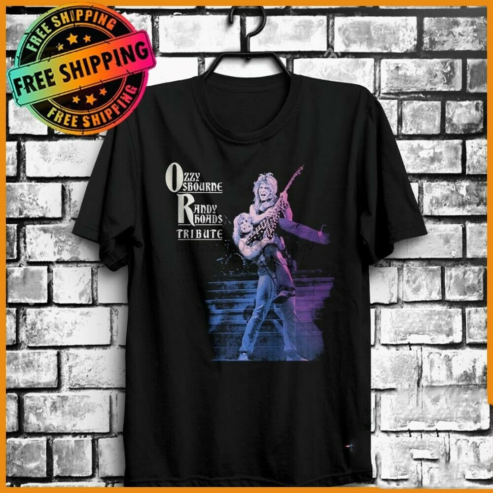 Бесплатная доставка Ozzy osborn Randy Rhoads Tribute футболка Черная новая рубашка Полный