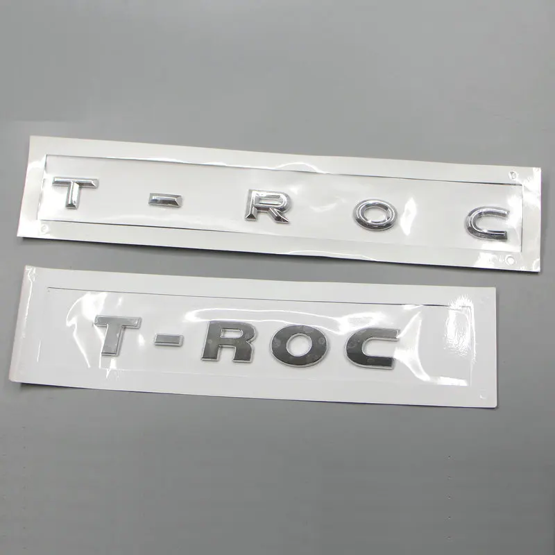 Applicare A T-Roc Troc Troc Trunk Label T-Roc Alphabet Auto Logos Abs Placcato Argento