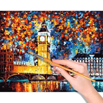 

Paint by Numbers Kit DIY Oil Painting Without Frame For Home Decoration Big Ben 40 x 50cm