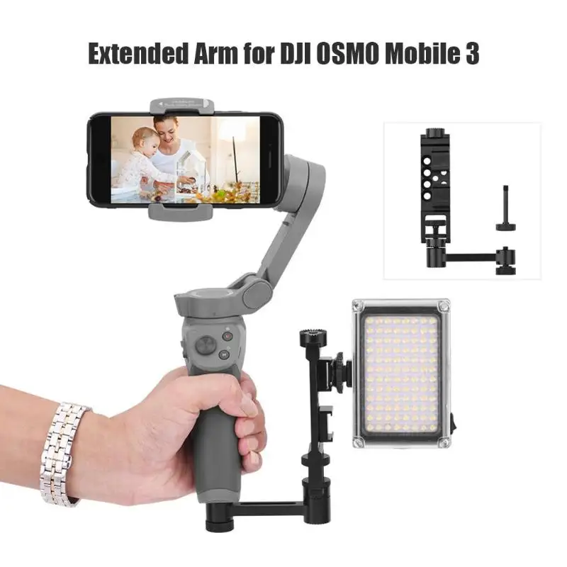 

Portable 2 Cold Shoe Mount 1/4 Thread Microphone Extension Bar for DJI OSMO Mobile 3 Universal Bracket Extended Arm New Arrival