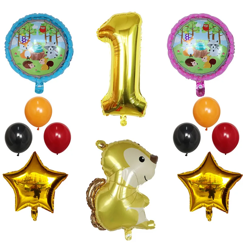 12 шт. воздушные шары в виде джунглей Ежика лисы белки Мультяшные животные 30 дюймов фольгированные шары с цифрами декор для дня рождения Детские игрушки для душа - Цвет: Сливовый