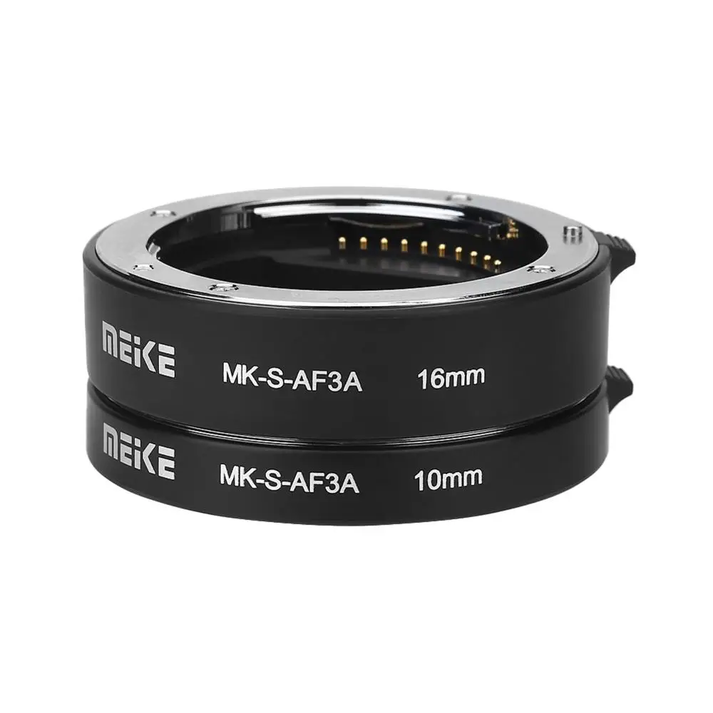 Meike MK-S-AF3A Удлинительное макрокольцо для автоматического 10 мм 16 мм для sony E-Mount DSLR камер FE-крепление A7 NEX-F3 NEX-6 NEX-7 NEX-5T A6300 A6500